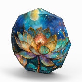 Gläserne Lotus-Blüten im Mondschein Fotoblock (Rechts)