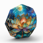 Gläserne Lotus-Blüten im Mondschein Fotoblock (Links)