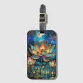 Gläserne Lotus-Blüten im Mondschein Gepäckanhänger (Vorderseite Vertikal)