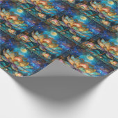 Gläserne Lotus-Blüten im Mondschein Geschenkpapier (Ecke)