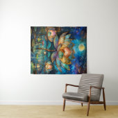 Gläserne Lotus-Blüten im Mondschein Wandteppich (Beispiel (Horizontal))