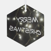 Gläserne Silberleuchten Weihnachtsschmuck (Rückseite)