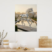 Gläsernes Pferd Garten Morgendämmerung Poster (Küche)