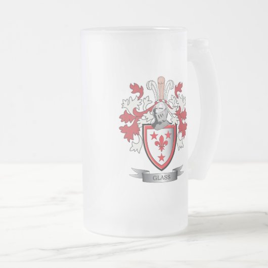GlasFamilienwappen-Wappen Mattglas Bierglas (VorderseiteRechts)