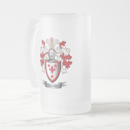GlasFamilienwappen-Wappen Mattglas Bierglas (Vorderseite Links)