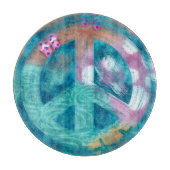 Glasfaser Beach Nautic Peace Sign Schneidebrett (Vorderseite)