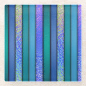 Glasfaser-Look Art Ozeane Blues Glasuntersetzer (Vorderseite)