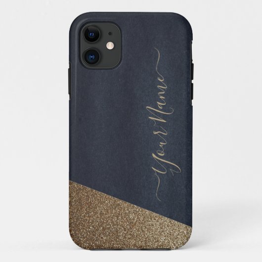 Glasfaser-Monogramm-Gehäuse für Glitzer aus Gold Case-Mate iPhone Hülle (Rückseite)