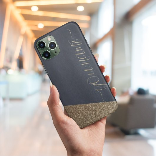 Glasfaser-Monogramm-Gehäuse für Glitzer aus Gold Case-Mate iPhone Hülle