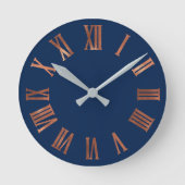 Glasfaser-Rose Gold Minimal Metallic Urban Runde Wanduhr (Vorderseite)