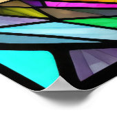 Glasfaserkabel mit Aquarellfarbe, mit Kopfhörern Poster (Ecke)