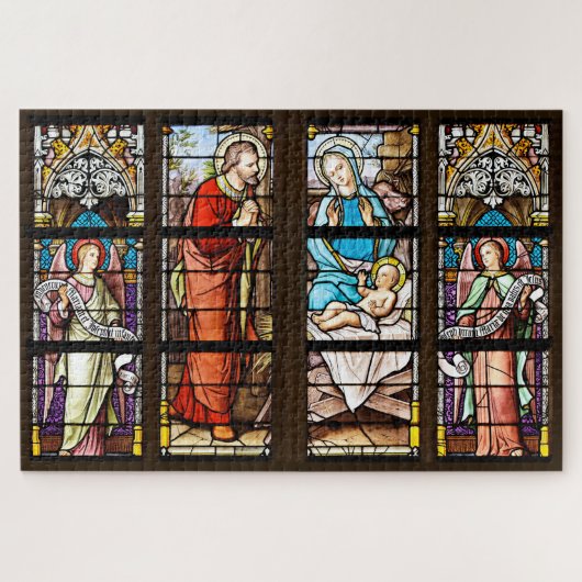 Glasfenster, die die Heilige Krippe darstellen, Puzzle (Horizontal)