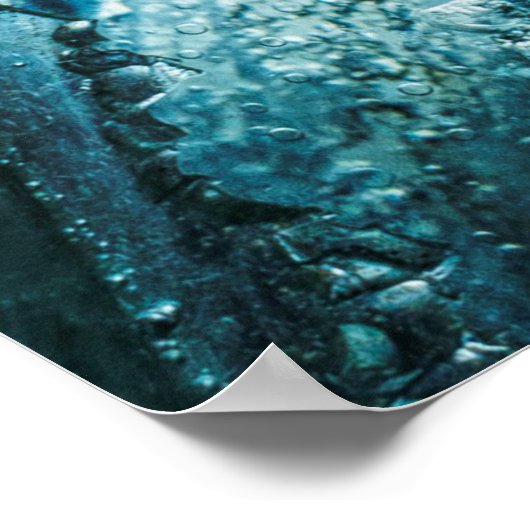 Glasfenster Eiskristall Poster (Ecke)