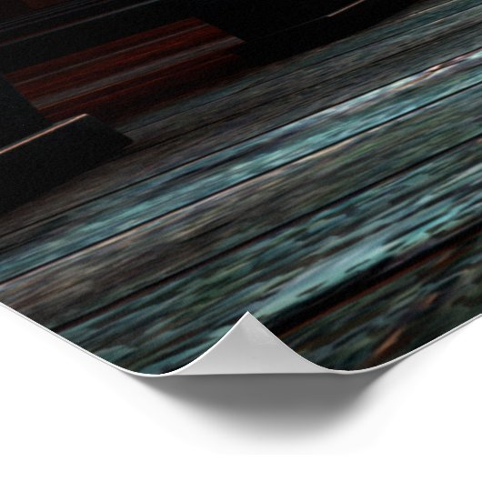 Glasfenster-Kirche Poster (Ecke)