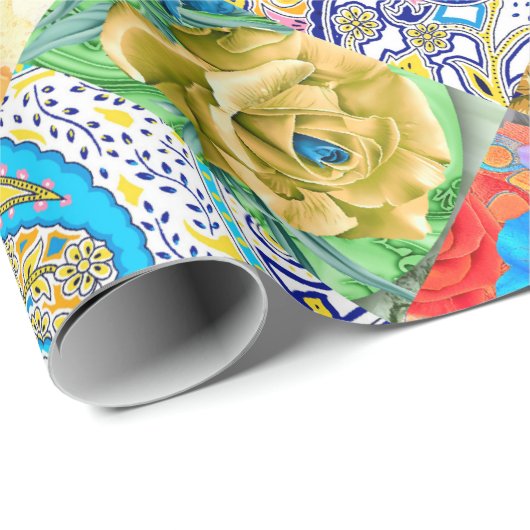 Glasfenster mit Muster im modernen Stil Geschenkpapier (Rolleneckpunkt)