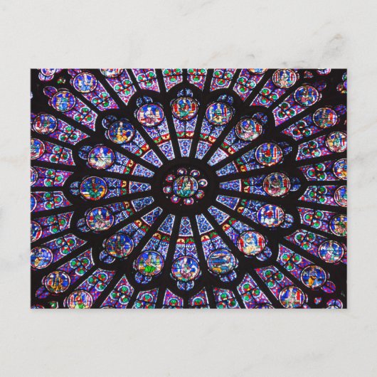 Glasfenster, Notre Dame, Paris Postkarte (Vorderseite)