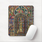 Glasfenster, Vintage Architektur Mousepad (Mit Mouse)