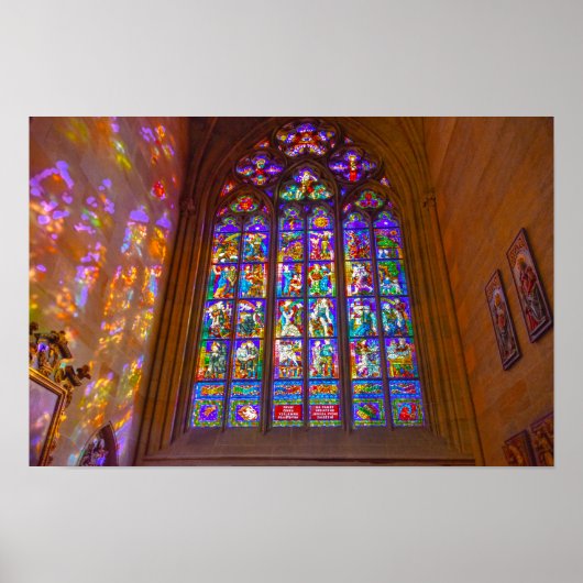 Glasfenster, Vital-Kathedrale, Prag Poster (Vorne)