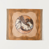 Glasfenster von Alphonse Mucha Wandteppich (Vorderseite (Horizontal))