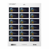 Glasfenster Weihnachten Kunst Adressaufkleber (Vorne)