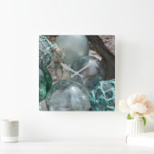 Glasfischerei Quadratische Wanduhr (Zuhause)