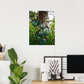 Glasfischerei schwimmt im Seilnetz Poster (Heimbüro)