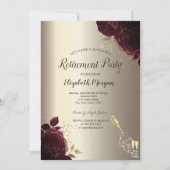 Glasflasche, Burgund-Rose Champagnervorrat Einladung (Vorderseite)