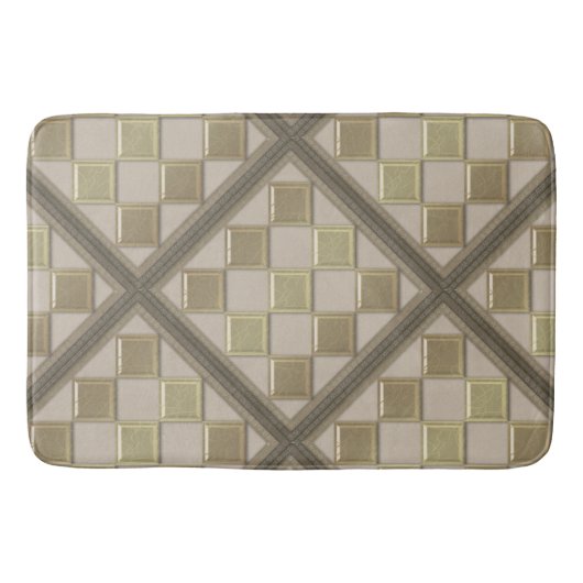 Glasfliese 3D beige Farbe Badematte (Vorderseite)