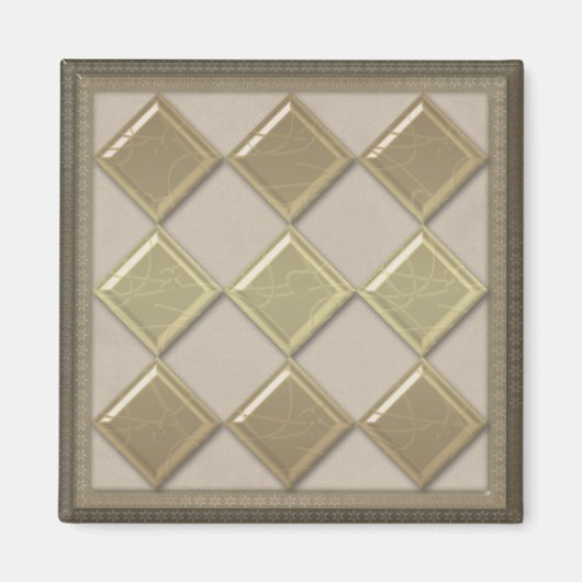 Glasfliese 3D beige Farbe Magnet (Vorne)