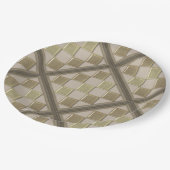 Glasfliese 3D beige Farbe Pappteller (Schrägansicht)