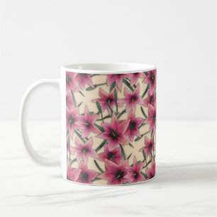 Glasfliese 3D flüssige Lilienblumen blühen Kaffeetasse