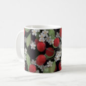 Glasfliese 3D Flüssigkeit Kirsche und Blumen blühe Kaffeetasse (Vorderseite Links)