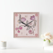 Glasfliese Quadratische Wanduhr (Zuhause)