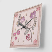 Glasfliese Quadratische Wanduhr (Winkel)