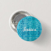 Glasfliesen aus blauem Glas Button (Vorne & Hinten)