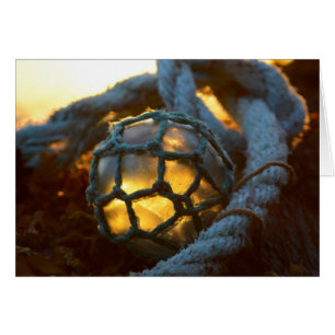 Glasfloat schimmert bei Sonnenuntergang, Alaska