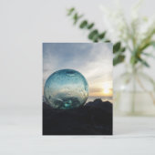 Glasfloat und Sonnenuntergang Postkarte (Stehend Vorderseite)