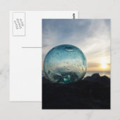 Glasfloat und Sonnenuntergang Postkarte (Vorne/Hinten)