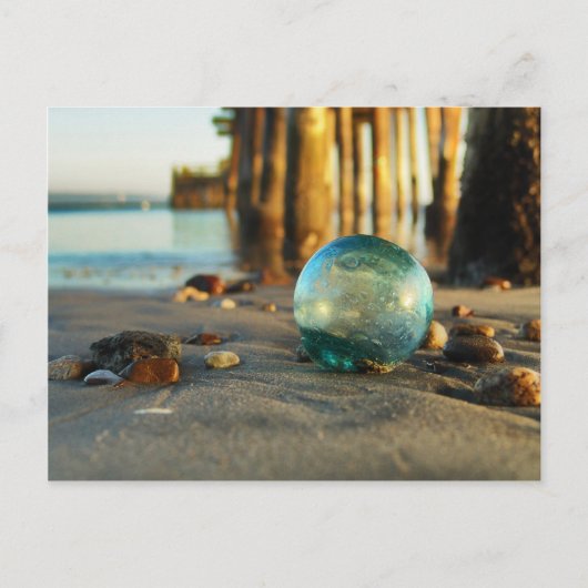 Glasfloat vor dem Steg Postkarte (Vorderseite)