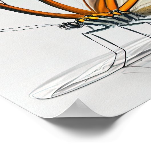 Glasflügel Butterfly Art Print Poster (Ecke)