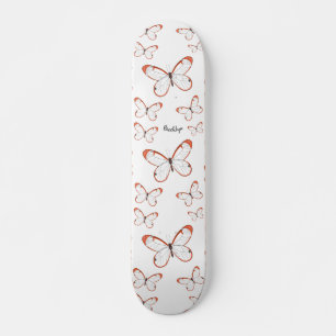 Glasflügel-Schmetterling Cartoon-Illustration Skateboard