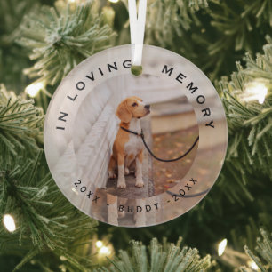 Glasfoto für Haustiere zum Weihnachtsfest in liebe Ornament Aus Glas