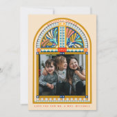 Glasgarten Elegantes Weihnachtsfest Foto Feiertagskarte (Vorderseite)