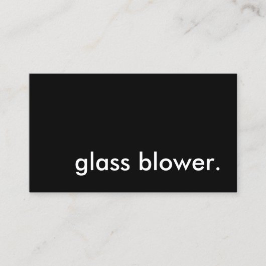 Glasgebläse. Visitenkarte (Vorderseite)