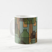 Glasgeschirr Galore: Vintages Flaschenmuster Kaffeetasse (Vorderseite Links)