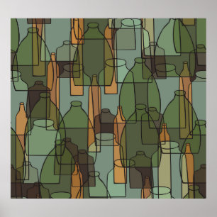 Glasgeschirr Galore: Vintages Flaschenmuster Poster
