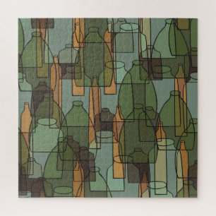 Glasgeschirr Galore: Vintages Flaschenmuster Puzzle