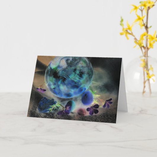 Glasglocke mit Blume Karte (Gelbe Blume)