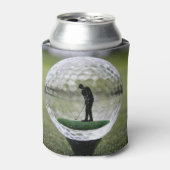 Glasgolfball mit Golf Player innen, Dosenkühler (Kanne Vorderseite)