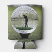 Glasgolfball mit Golf Player innen, Dosenkühler (Rückseite)